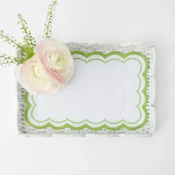 Mrs. Alice White Small Scalloped Rattan Tray