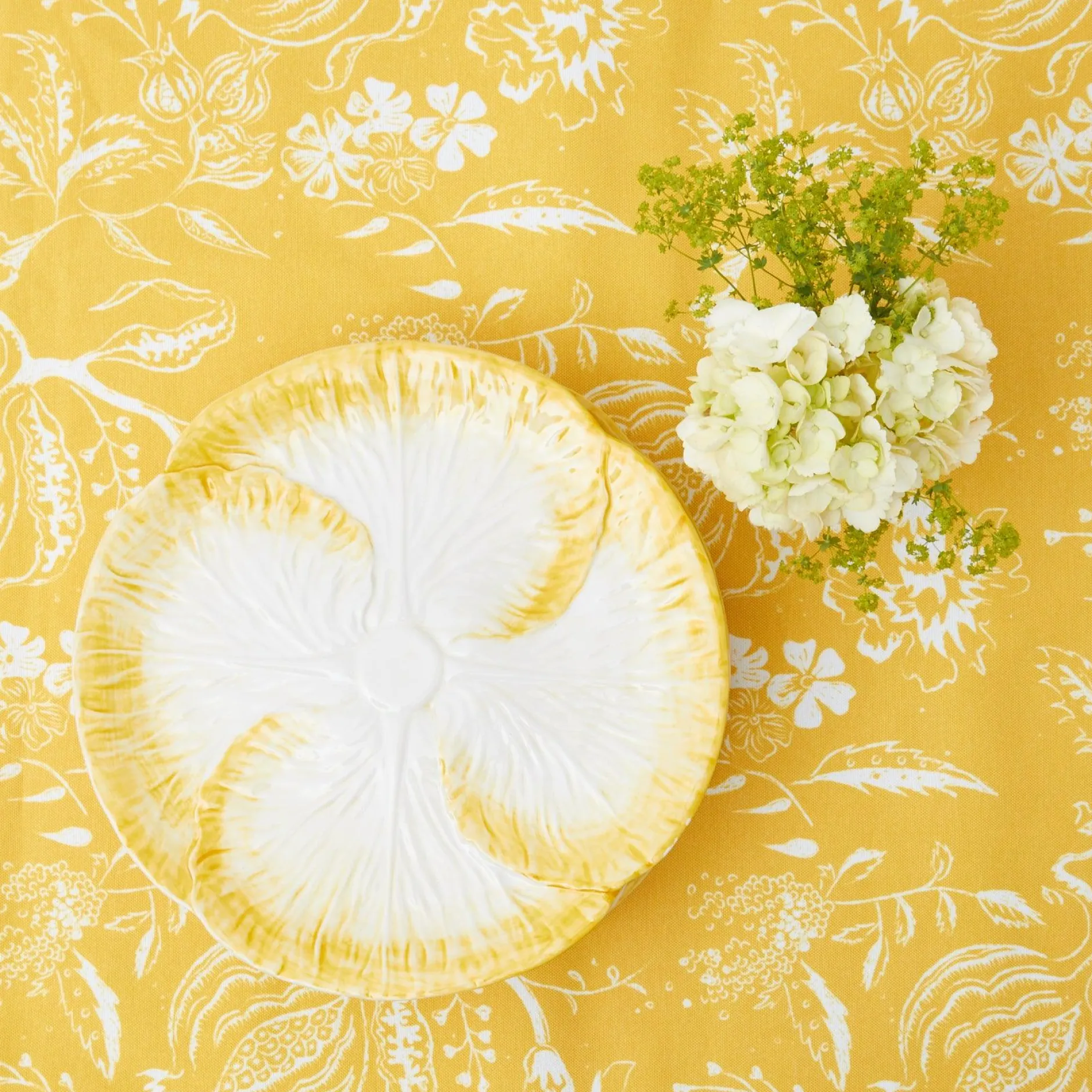 Outlet Mrs. Alice Yellow Capri Lettuce Dinner Plates (Set Of 4)