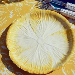 Best Mrs. Alice Yellow Capri Lettuce Dinner & Starter Plates (Set Of 8)