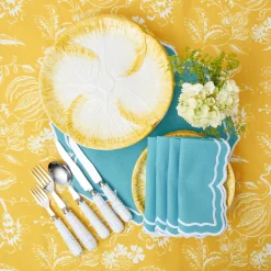 Mrs. Alice Yellow Capri Lettuce Dinner Plates (Set Of 4)