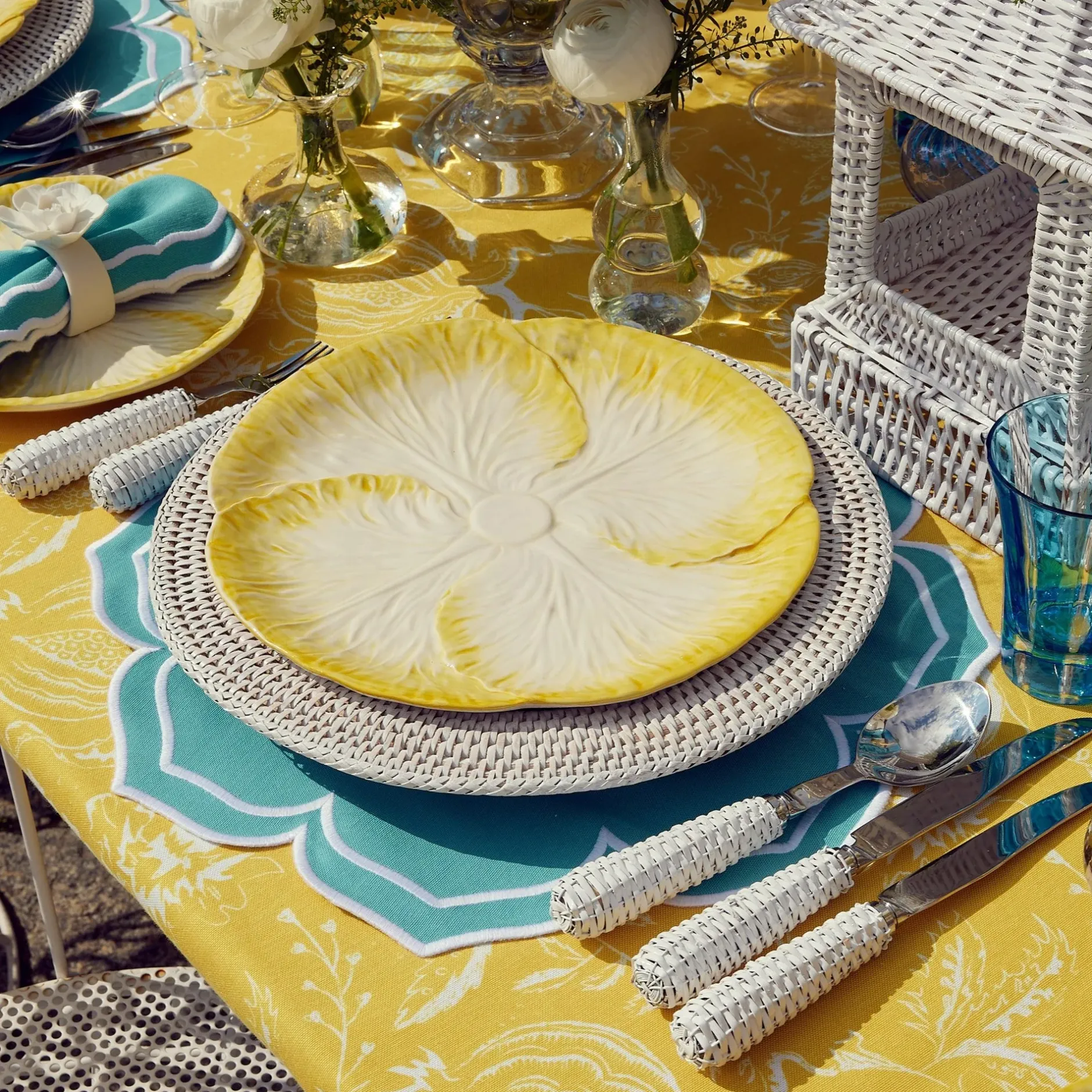 Mrs. Alice Yellow Capri Lettuce Dinner Plate