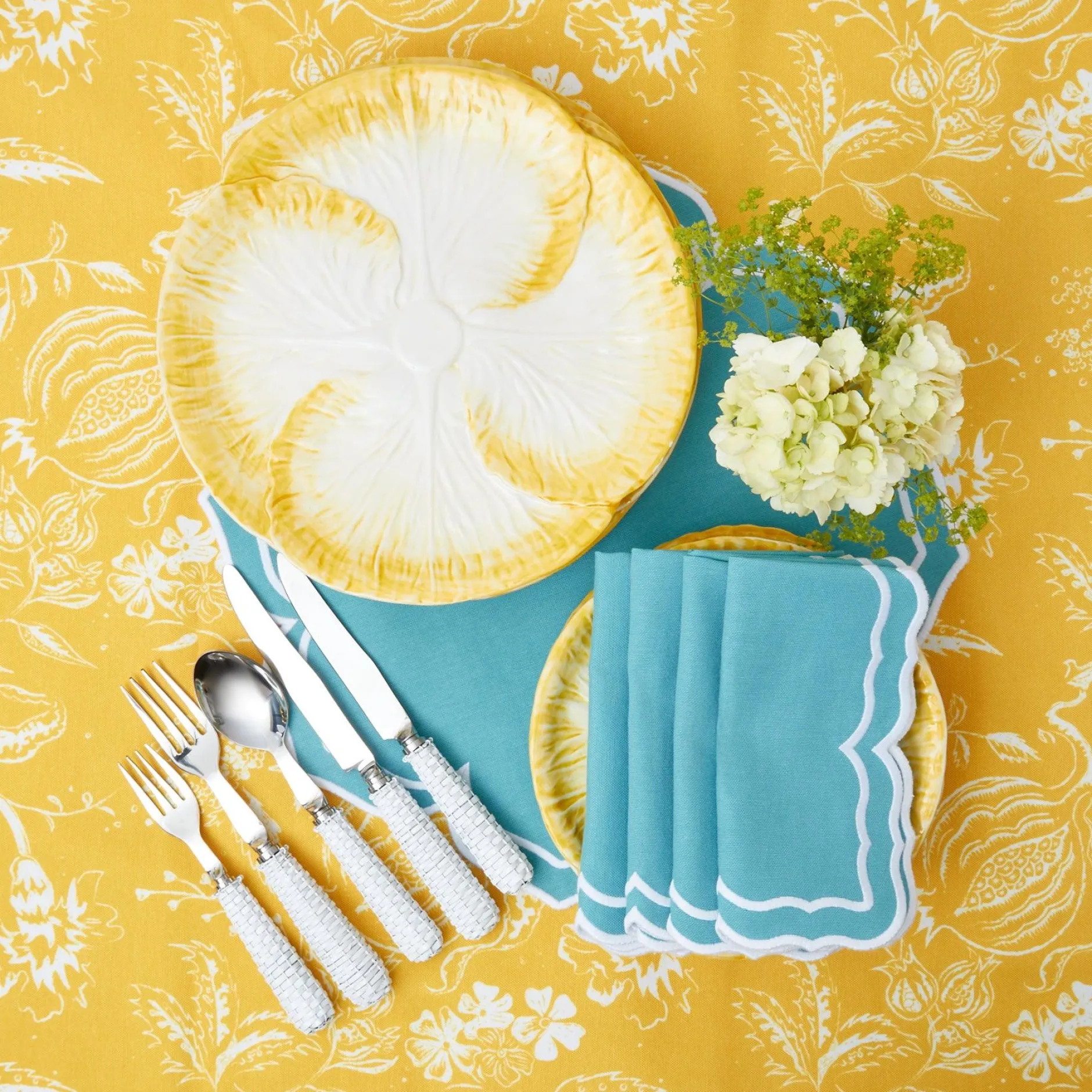 Best Mrs. Alice Yellow Capri Lettuce Dinner & Starter Plates (Set Of 8)
