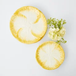 Outlet Mrs. Alice Yellow Capri Lettuce Starter Plates (Set Of 4)