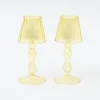 Clearance Mrs. Alice Yellow Glass Lantern Tea Light Holder (Pair) - 18Cm