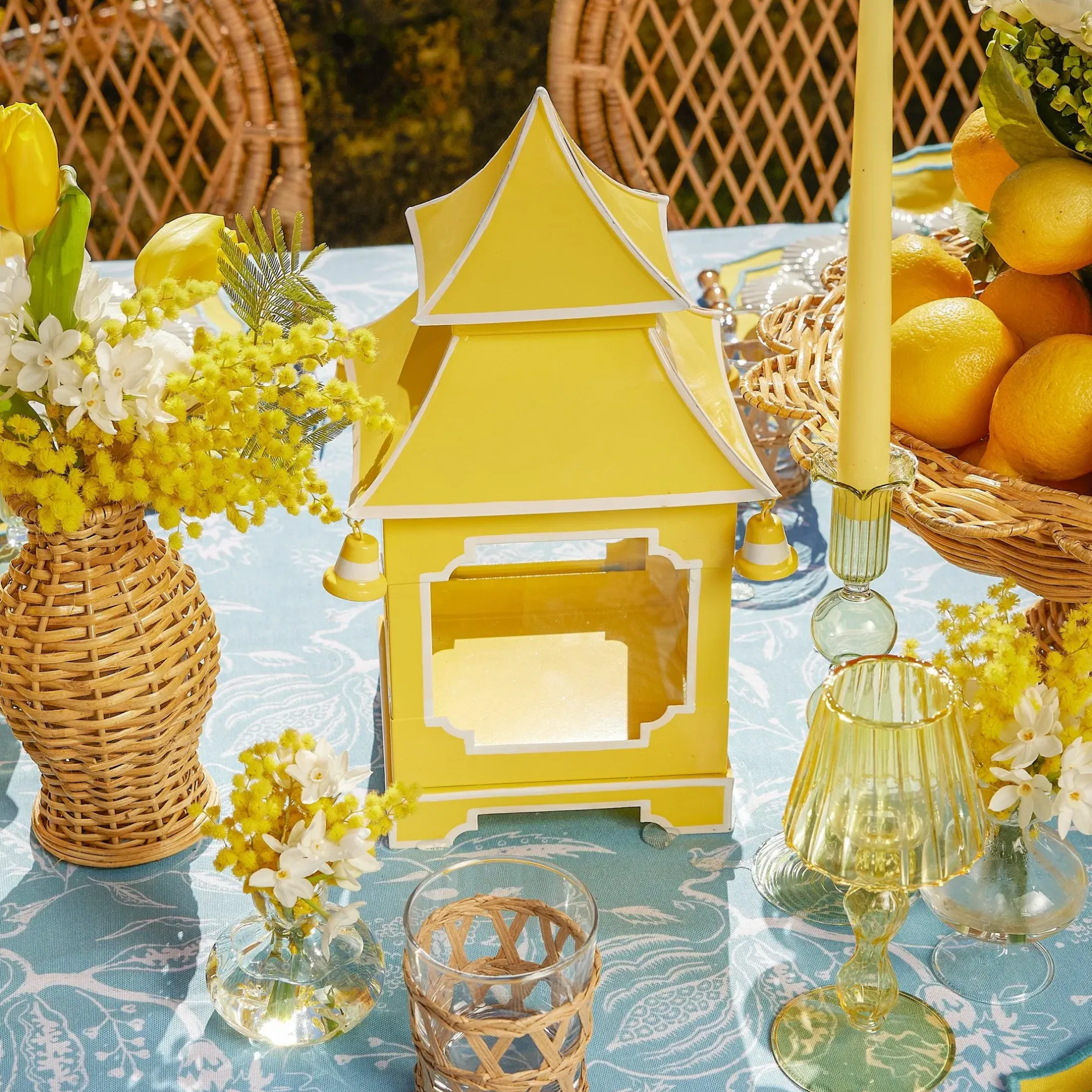Sale Mrs. Alice Yellow Pagoda Lantern Set